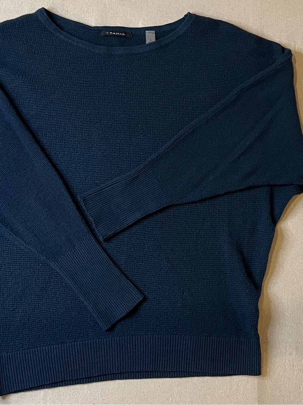 Tahari Soft Crewneck Sweater - Womens Large - Blue